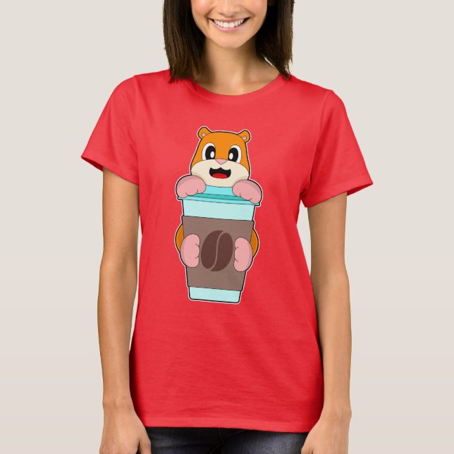 Hamster-Kaffee T-Shirt (Vorderseite)