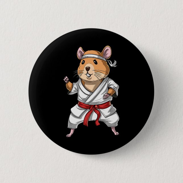 Hamster Karate Ninja Jiu-jitsu Judo Taekwondo Mart Button (Vorderseite)