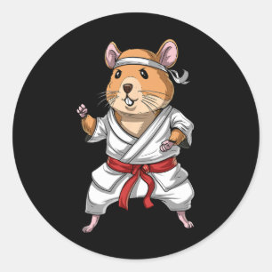 Hamster Karate Ninja Jiu-jitsu Judo Taekwondo Mart Runder Aufkleber