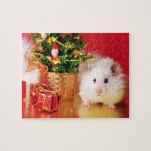 Hamster Kokolinka mit Weihnachtsbaum Puzzle