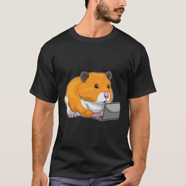 Hamster Laptop T-Shirt (Vorderseite)