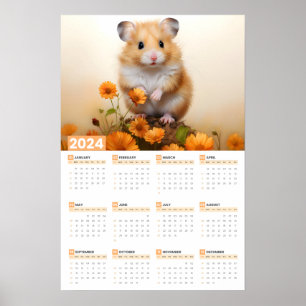 Hamster Large 2024 Calendar Poster
