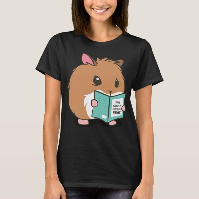 Hamster Learn Music Funny Rodent T-Shirt (Vorderseite)