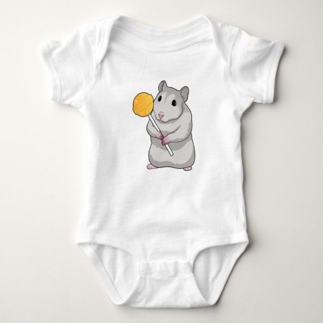 Hamster Lollipop Baby Strampler (Vorderseite)