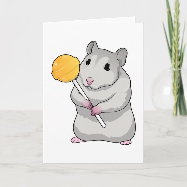 Hamster Lollipop Karte (Vorderseite)