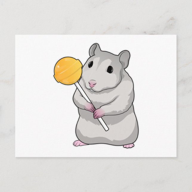 Hamster Lollipop Postkarte (Vorderseite)