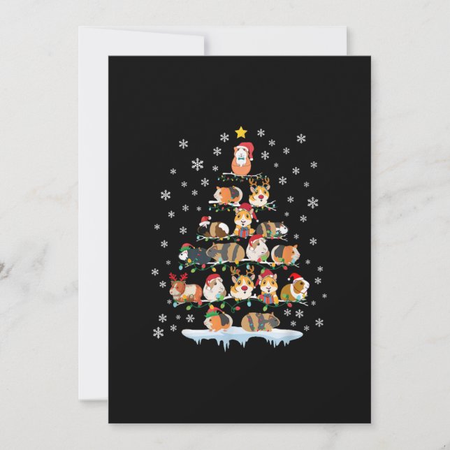 Hamster Lover Christmas Tree Guinea Pigs Gift Ankündigung (Vorderseite)