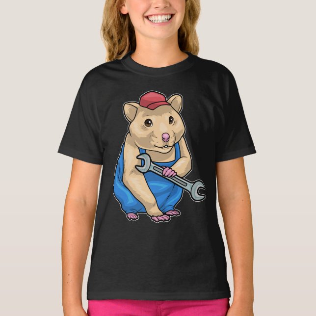 Hamster Mechanic Wrench T-Shirt (Vorderseite)