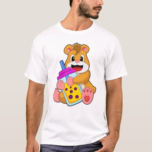 Hamster mit Babyflaschensaft T-Shirt (Vorderseite)