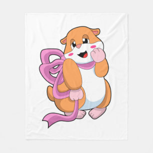 Hamster mit Band Fleecedecke