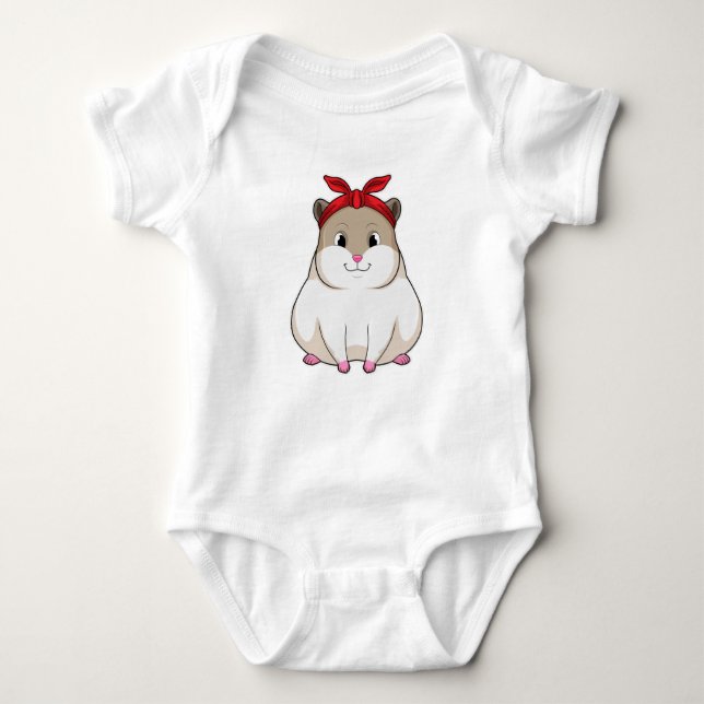 Hamster mit Bandana Baby Strampler (Vorderseite)