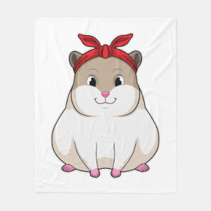 Hamster mit Bandana Fleecedecke