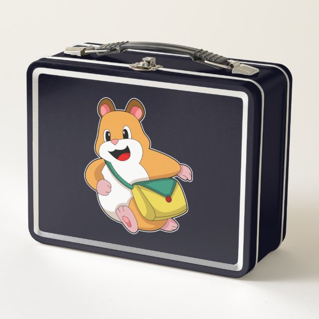 Hamster mit Beutel.PNG Metall Brotdose (Vorderseite)