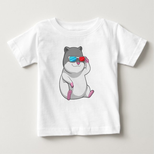 Hamster mit Brille Baby T-shirt (Vorderseite)