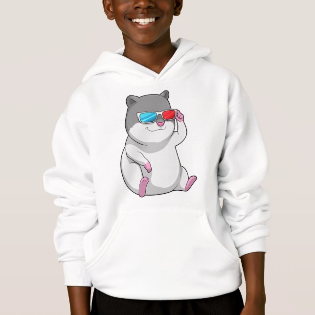 Hamster mit Brille Hoodie (Vorderseite)