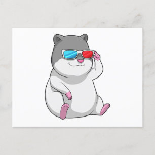 Hamster mit Brille Postkarte