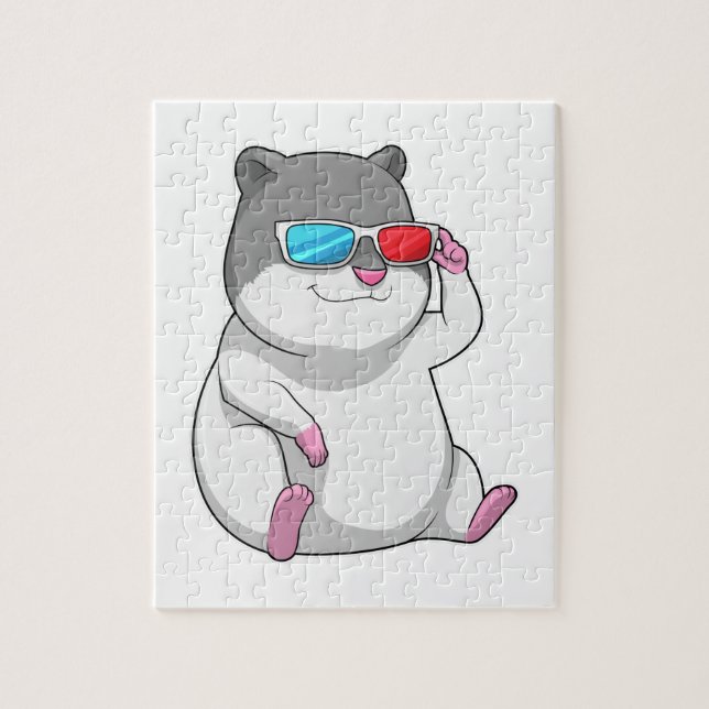 Hamster mit Brille Puzzle (Vertikal)