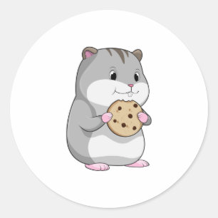 Hamster mit Cookie Runder Aufkleber