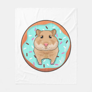Hamster mit Donut Fleecedecke