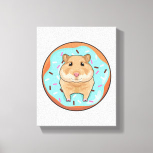 Hamster mit Donut Leinwanddruck