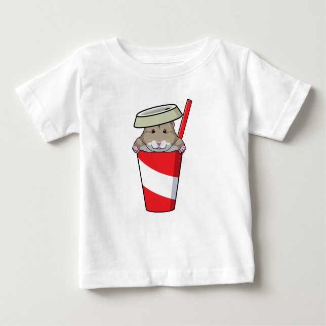 Hamster mit Drink Baby T-shirt (Vorderseite)