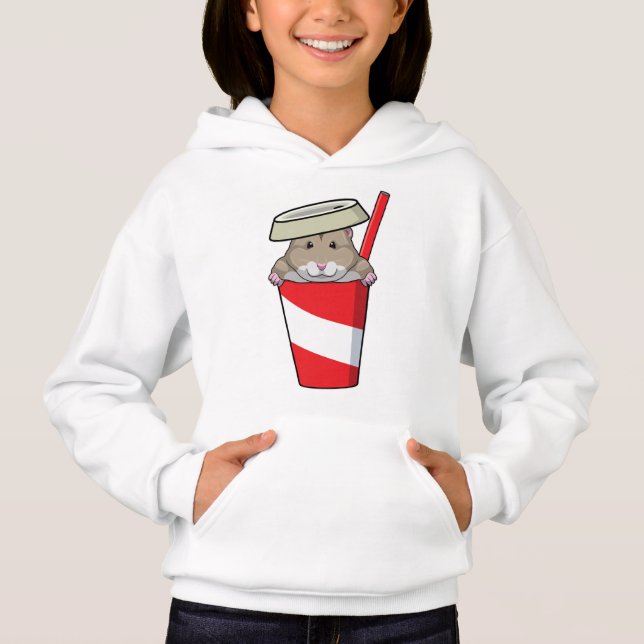 Hamster mit Drink Hoodie (Vorderseite)