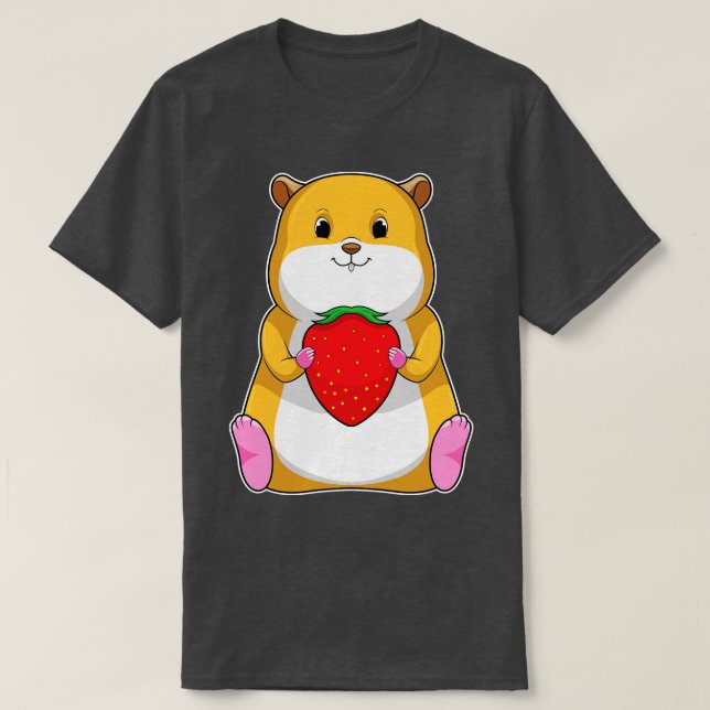 Hamster mit Erdbeere T-Shirt (Design vorne)