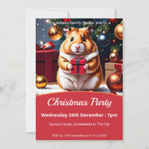 Hamster mit Geschenk Weihnachts-Party