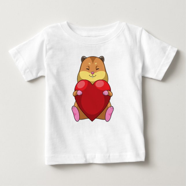 Hamster mit Herz Baby T-shirt (Vorderseite)