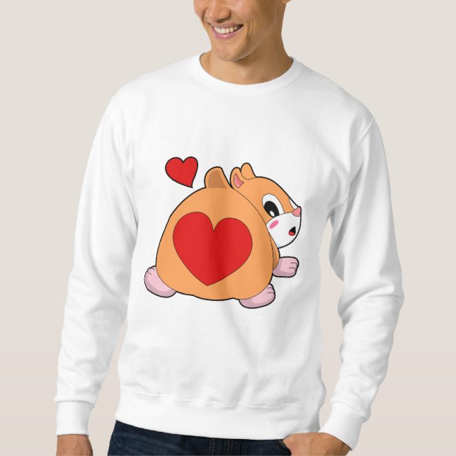 Hamster mit Herz Sweatshirt (Vorderseite)