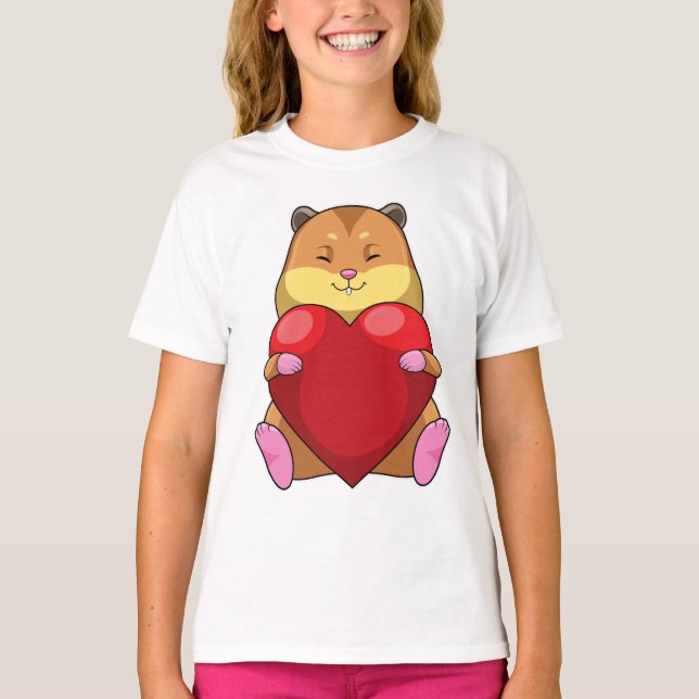 Hamster mit Herz T-Shirt (Vorderseite)
