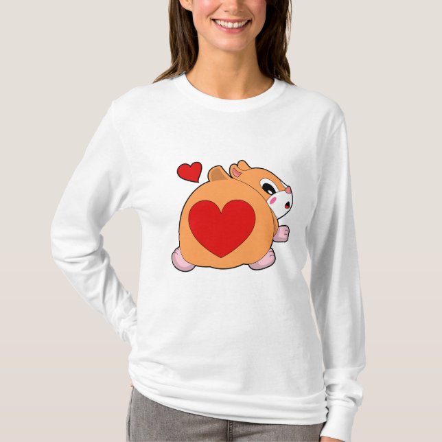 Hamster mit Herz T-Shirt (Vorderseite)