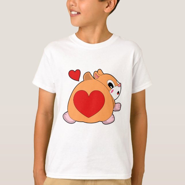 Hamster mit Herz T-Shirt (Vorderseite)