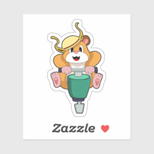 Hamster mit Jackhammer Aufkleber