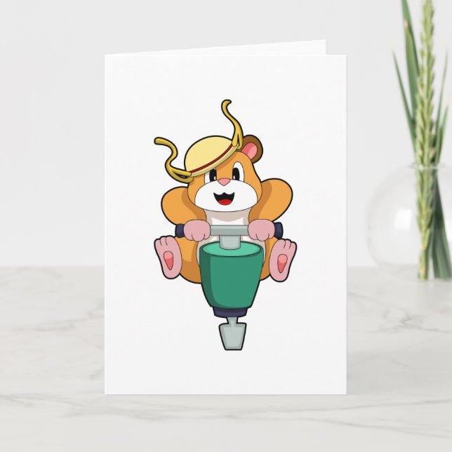 Hamster mit Jackhammer Karte (Vorderseite)