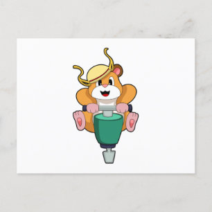 Hamster mit Jackhammer Postkarte