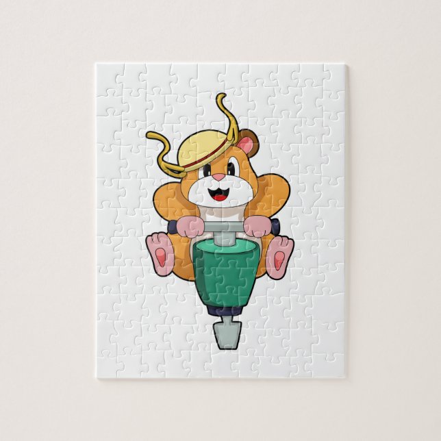 Hamster mit Jackhammer Puzzle (Vertikal)