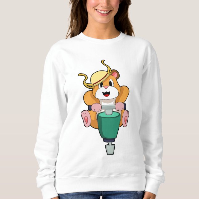 Hamster mit Jackhammer Sweatshirt (Vorderseite)