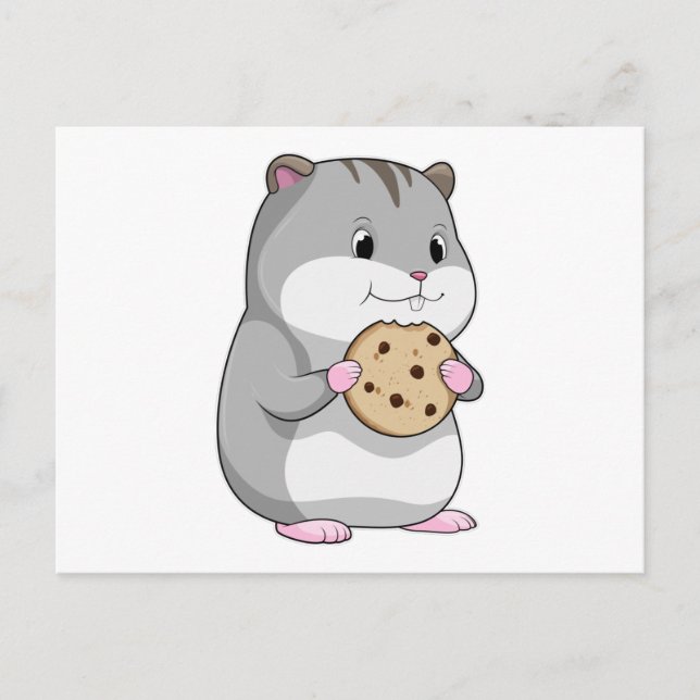 Hamster mit Keks Postkarte (Vorderseite)