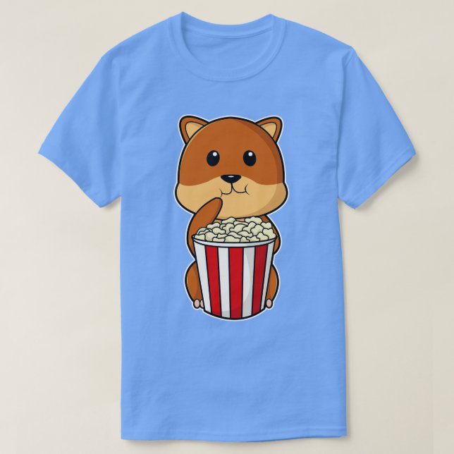 Hamster mit Knochen von Popcorn 1 T-Shirt (Design vorne)