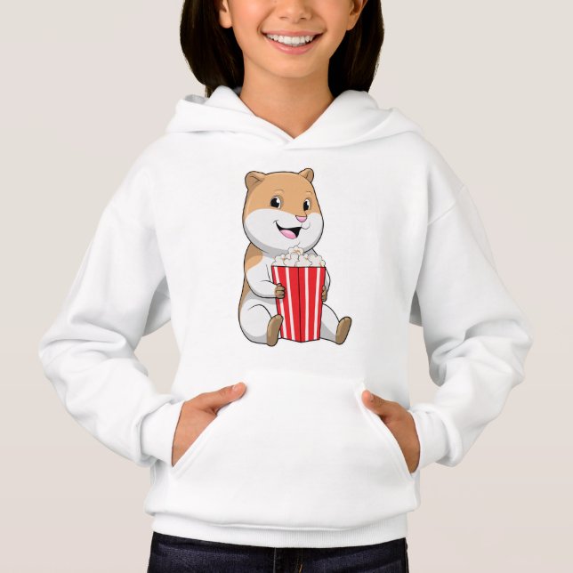 Hamster mit Knochen von Popcorn Hoodie (Vorderseite)