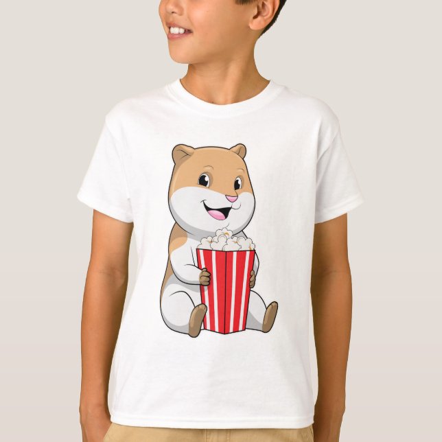 Hamster mit Knochen von Popcorn T-Shirt (Vorderseite)
