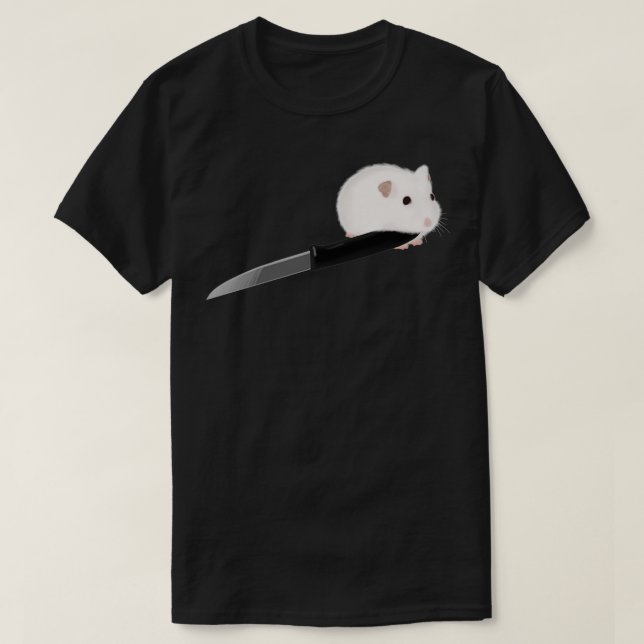 Hamster mit Messer (2) T-Shirt (Design vorne)