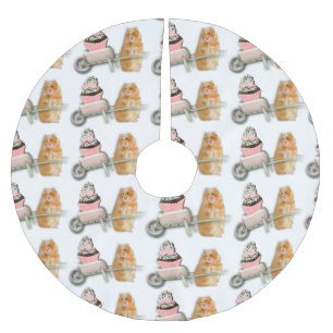Hamster mit Muffin-Baumrock Weihnachten Polyester Weihnachtsbaumdecke