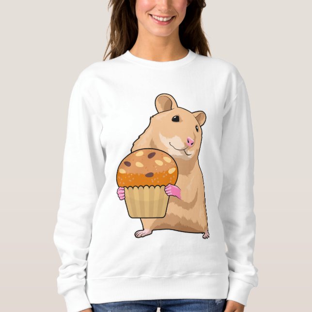 Hamster mit Muffin Sweatshirt (Vorderseite)