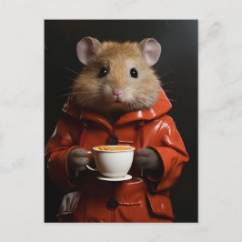 Hamster mit Peanut-Butter in einer Tasse Postkarte