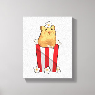 Hamster mit Popcorn Leinwanddruck