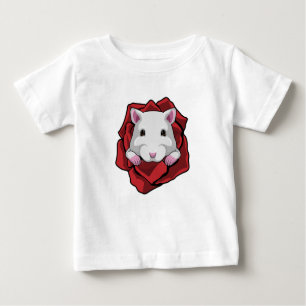 Hamster mit Rose Baby T-shirt