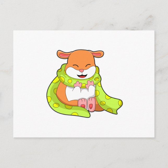 Hamster mit Schal Postkarte (Vorderseite)