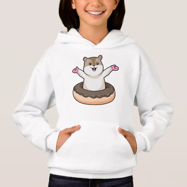 Hamster mit Schokolade Donut Hoodie (Vorderseite)